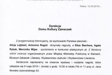 Sukces uczestników sekcji plastycznych - Domu Kultury Zameczek 