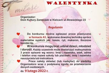 💢Zapraszamy do Ogólnopolskiego Konkursu Plastycznego XV edycji ❤"Moja Kartka Walentynka"❤