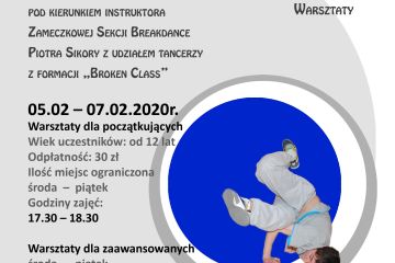 Zimowe Warsztaty Breakdance i Hiphop dla początkujących oraz zaawansowanych.