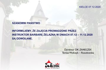 Zajęcia Plastyczne Odwołane !!!